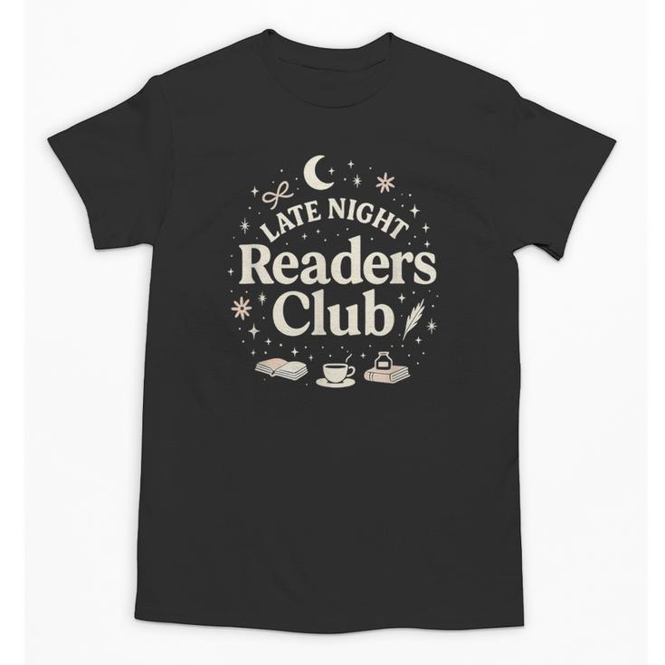 Late Night Readers Club Moon & Stars Book Lover Unisex T-Shirt