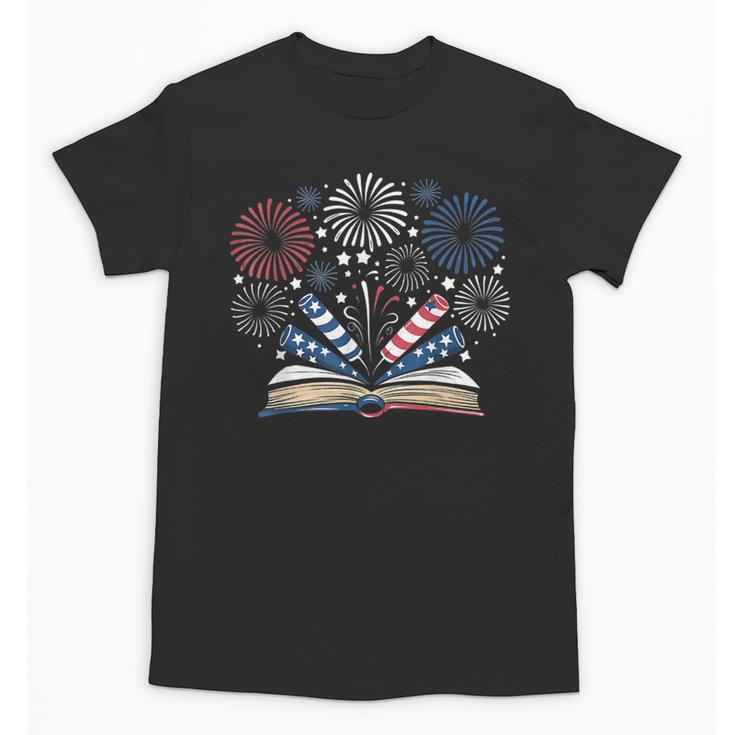 Librarian 4th July Book Lover Bookworm Patriotic Books Unisex T-Shirt
