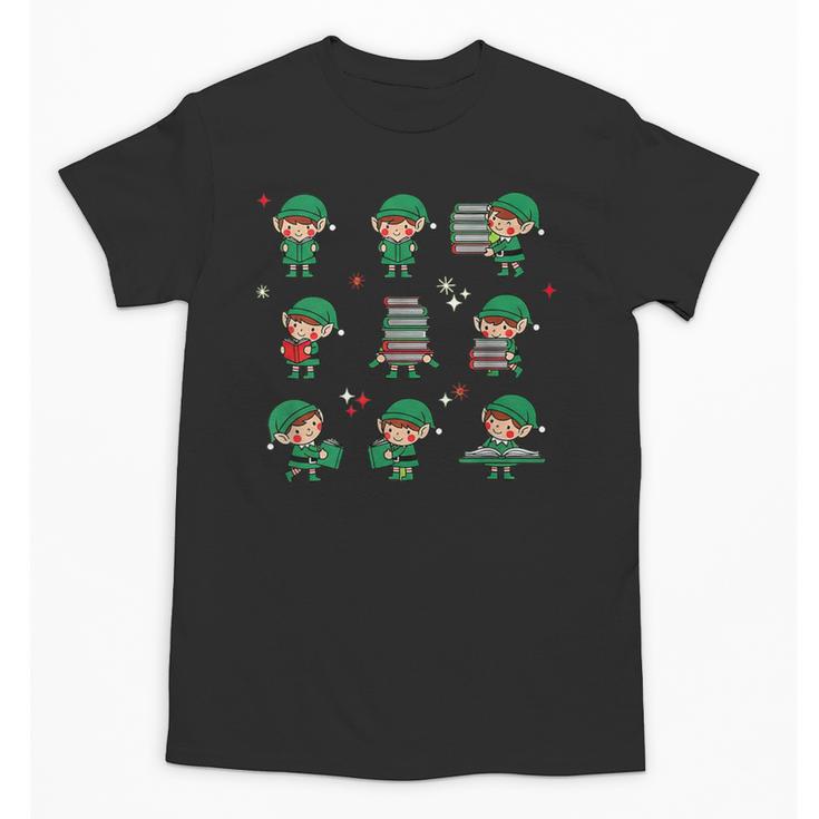 Librarian Book Lover Christmas Elf Reading Joy Unisex T-Shirt