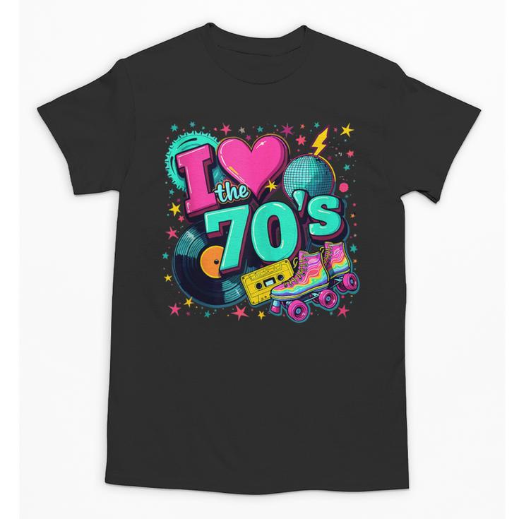 I Love The 70s Retro Cassette Roller Vinyl Disco Nostalgia Unisex T-Shirt