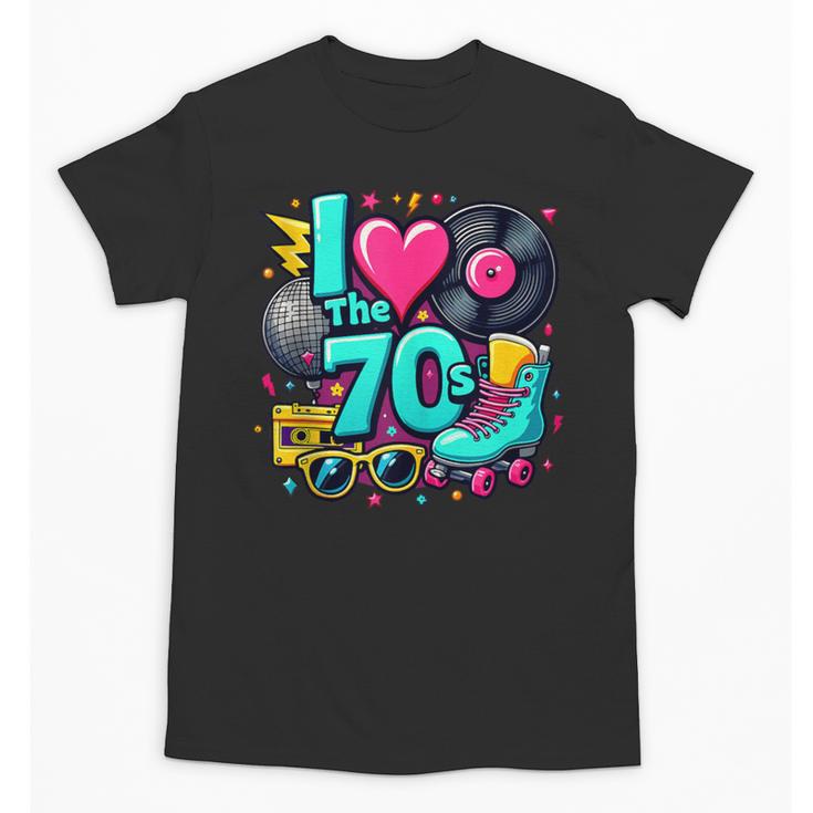 I Love The 70s Vintage Cassette Roller Vinyl Nostalgia 70s Unisex T-Shirt