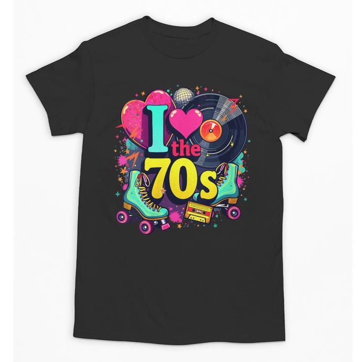 I Love The 70s Vintage Cassette Roller Vinyl Nostalgia 70s Unisex T-Shirt