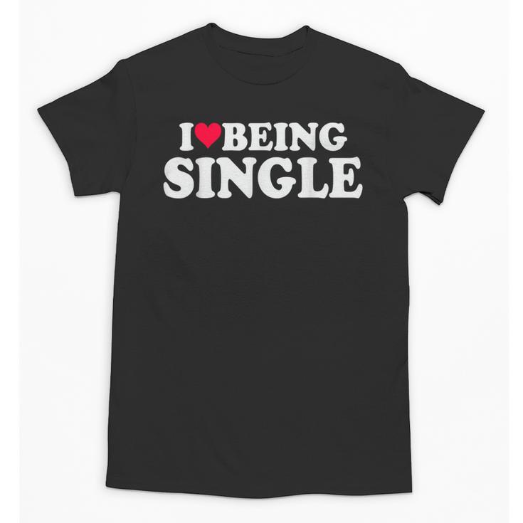 I Love Being Single Red Heart Anxious & Introvert Girl Club Unisex T-Shirt