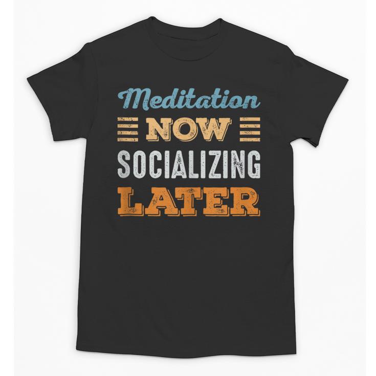 Meditation Now Minimal Socializing Introvert Vintage Unisex T-Shirt
