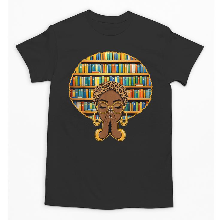 Melanin Afro Women Girl Book Librarian History African Unisex T-Shirt