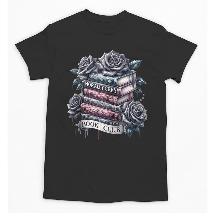 Morally Grey Book Club Floral Book Lover Graphic Unisex T-Shirt