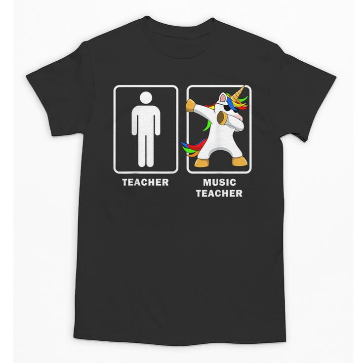Music Teacher Dabbing Unicorn Graduation Shirt Unisex T-Shirt