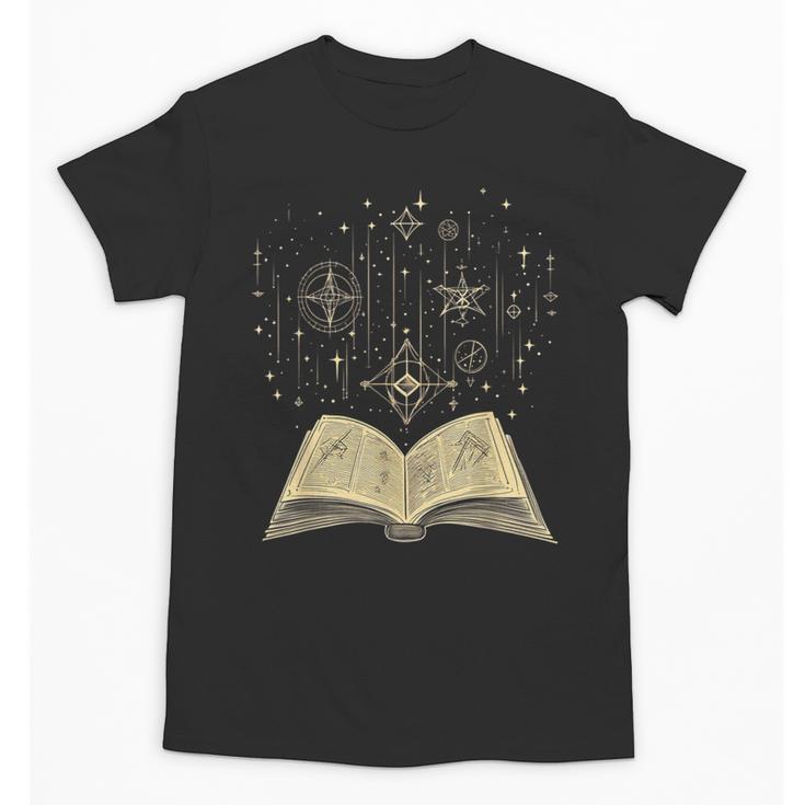 Mystic Astral Lunar Celestial Witch Spell Book Unisex T-Shirt