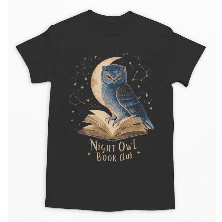 Night Owl Book Club Crescent Moon Late Night Reading Unisex T-Shirt
