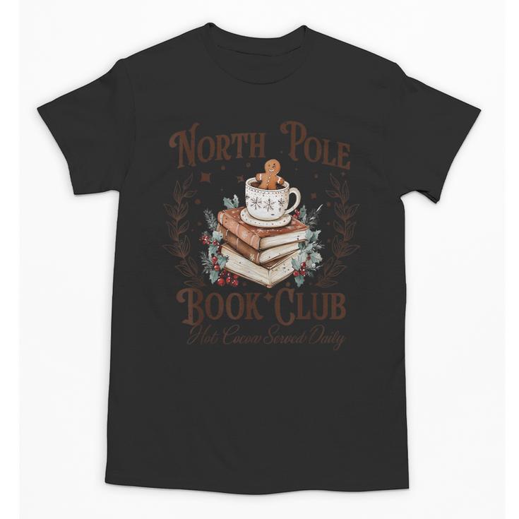 North Pole Book Club Hot Cocoa Served Daily Librarian Xmas Unisex T-Shirt
