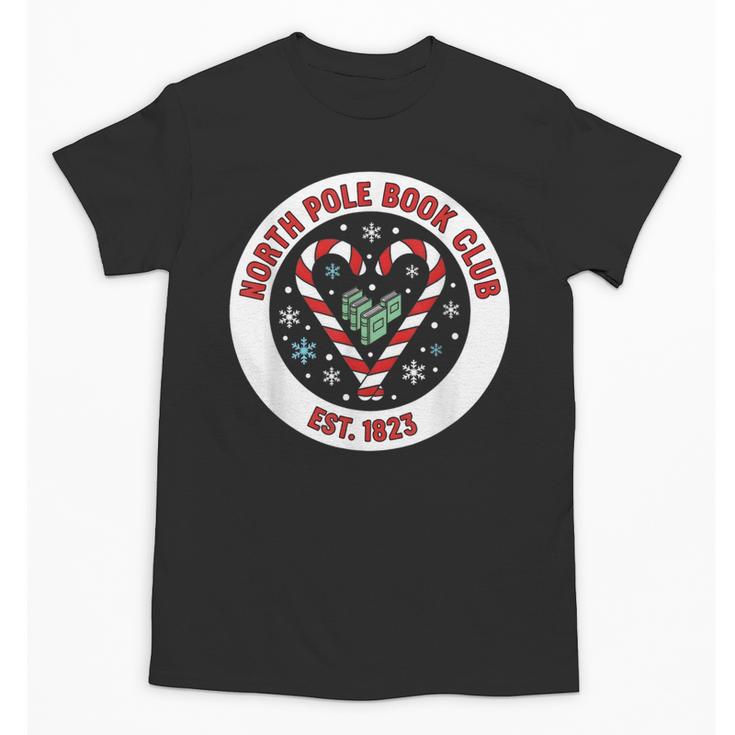 North Pole Book Club Shirt Candy Cane Christmas Unisex T-Shirt