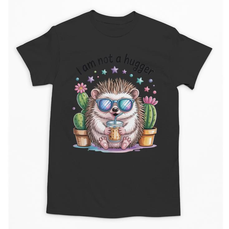 I Am Not a Hugger Introvert Hedgehog With Cactus Unisex T-Shirt