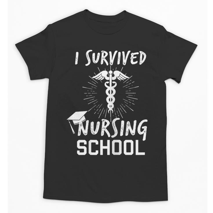 Nursing School Graduation Shirt I Survived RN Gift Unisex T-Shirt