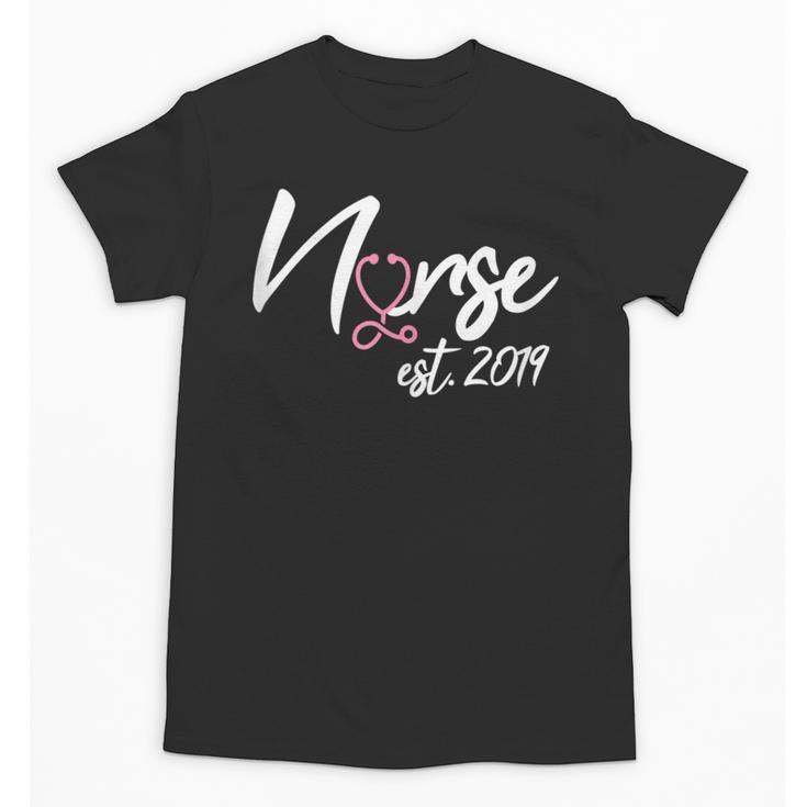 Nursing School Survivor Apparel Graduation Nurse RN EST 2019 Unisex T-Shirt