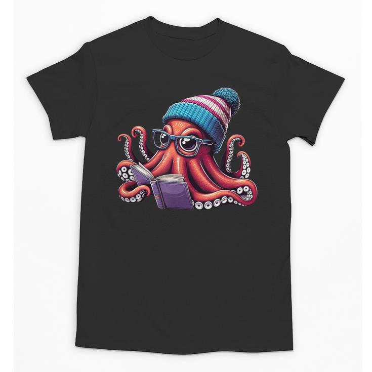 Octopus Reading Book Kraken Book Lover Unisex T-Shirt
