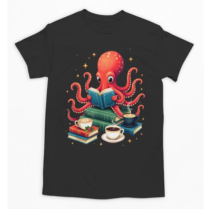 Octopus Reading Books Tea Coffee Unisex T-Shirt