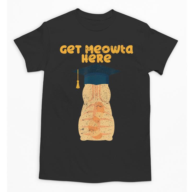 Orange Tabby Cat Graduation Distressed Shirt For Grads For Men Women Girls Kids Unisex T-Shirt