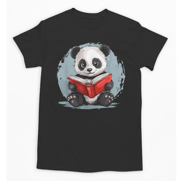 Panda With Book For Reading Enthusiasts Unisex T-Shirt