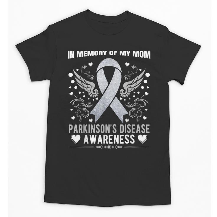 Parkinson's Disease Awareness Memory Of My Mom Ribbon Wings Unisex T-Shirt