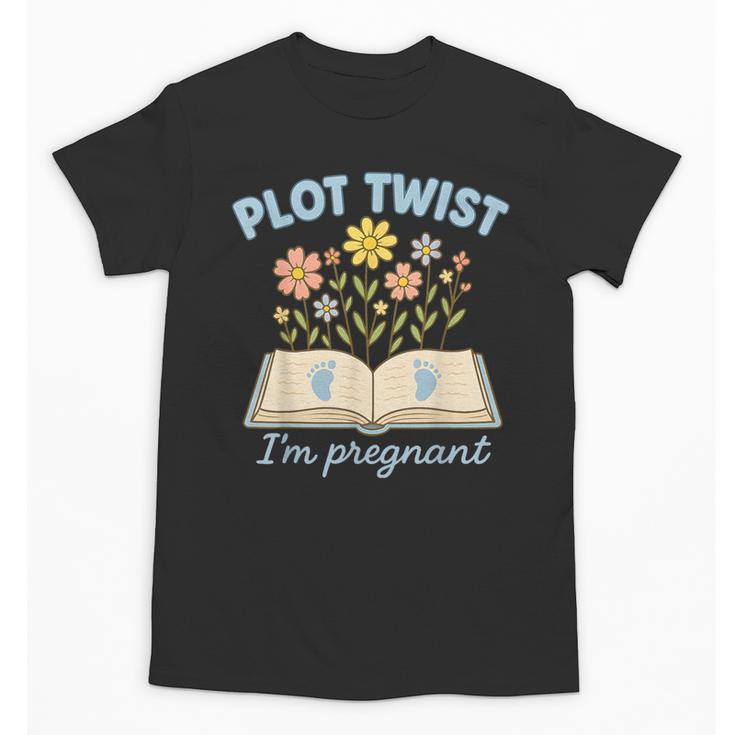 Plot Twist I'm Pregnant Literary Pregnancy Announcement Book Unisex T-Shirt