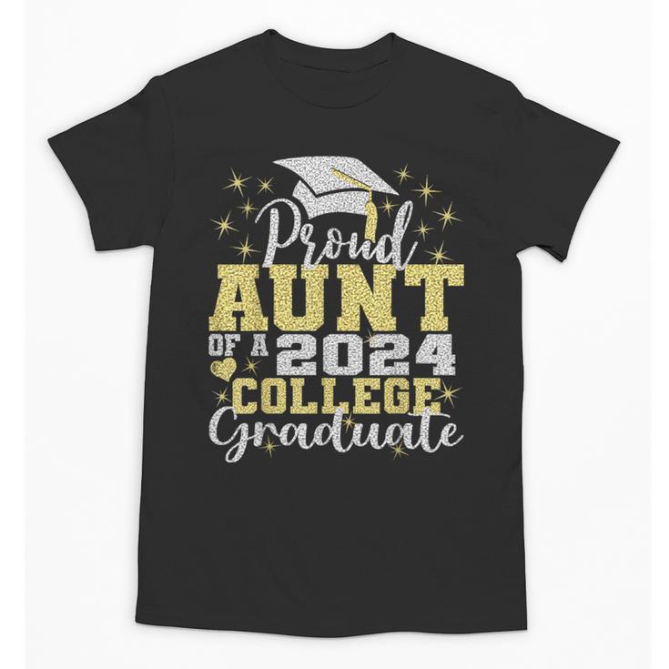 Proud Aunt Of 2024 College Graduate Family 24 Graduation Unisex T-Shirt