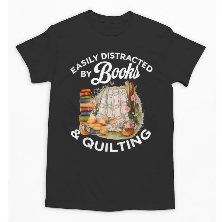 Quilting Sewing Machine Quilter Easily Distracted By Book Unisex T-Shirt