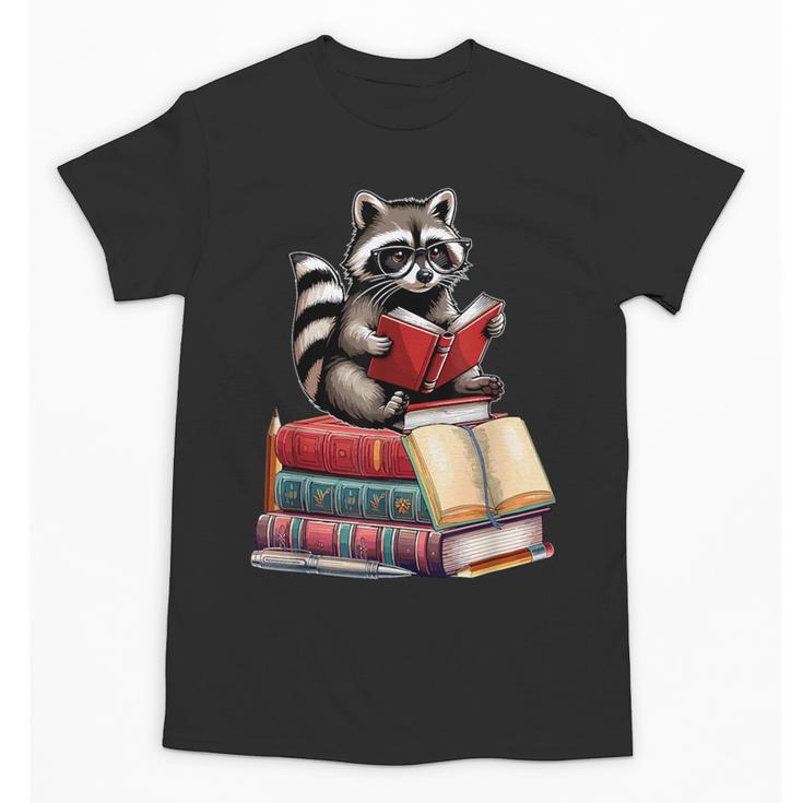 Raccoon Reading Books Matching Bookworm Readers Librarian Unisex T-Shirt