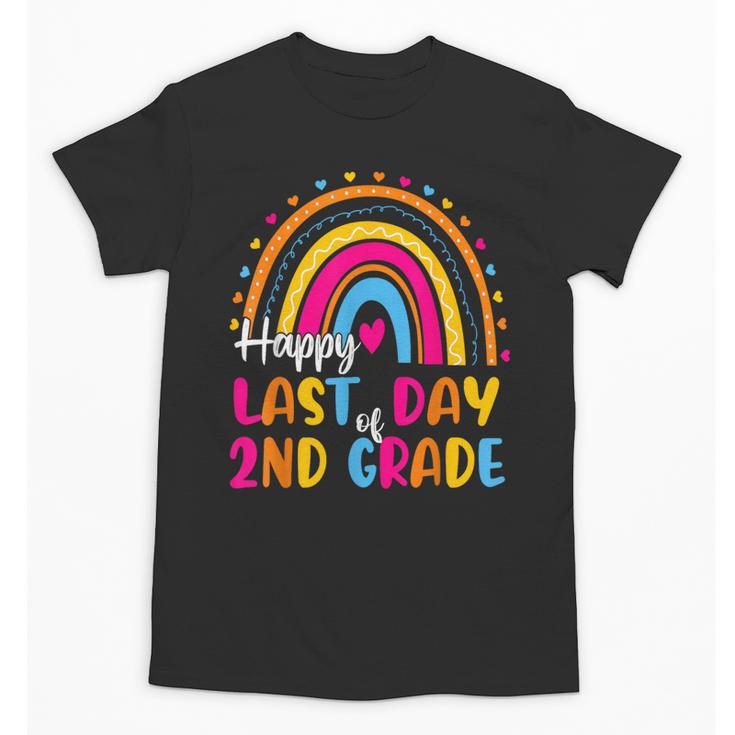 Rainbow Last Day Of 2nd Grade Teacher Student Graduation For Men Women Kids Unisex T-Shirt