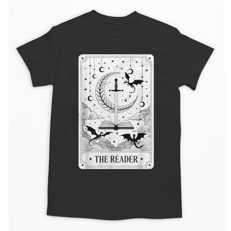 The Reader Tarot Card Bookworm Books Lover Dragon Librarians Unisex T-Shirt