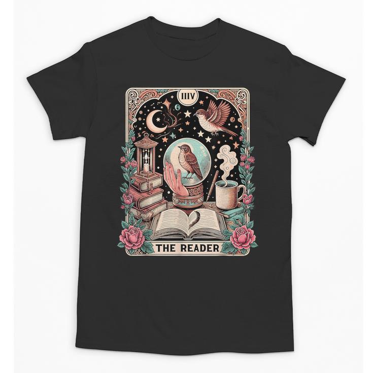 The Reader Tarot Card Shirt Bird Book Lover Bookworm Unisex T-Shirt
