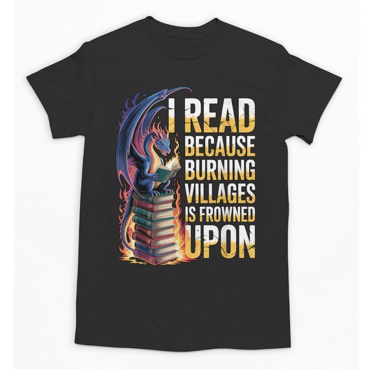Reading Bookish Dragon Fantasy Unisex T-Shirt