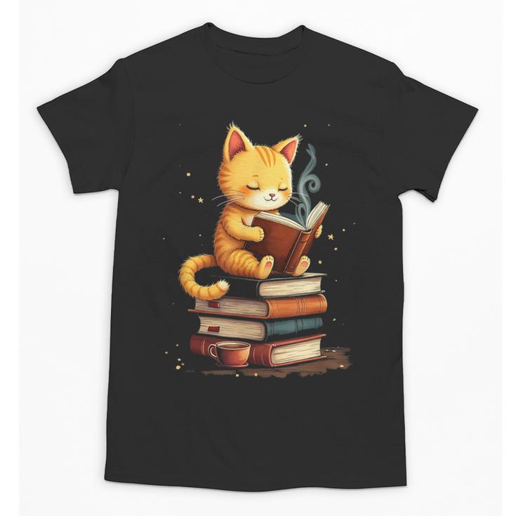 Reading Cat Books Cute Unisex T-Shirt