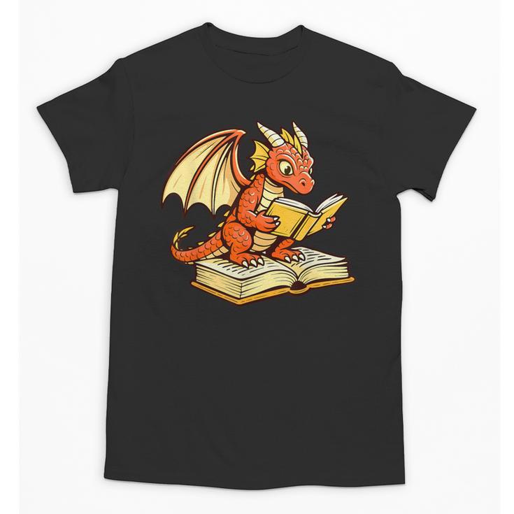 Reading Dragon Book Lover Bookworm Reader Unisex T-Shirt