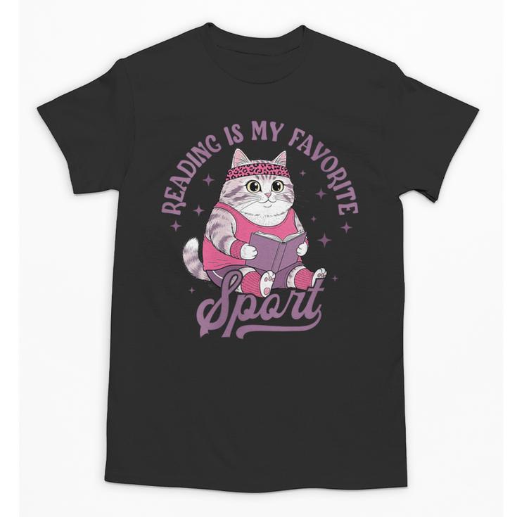 Reading Is My Favorite Sport Bookworm Cat Lover Book-Club Unisex T-Shirt