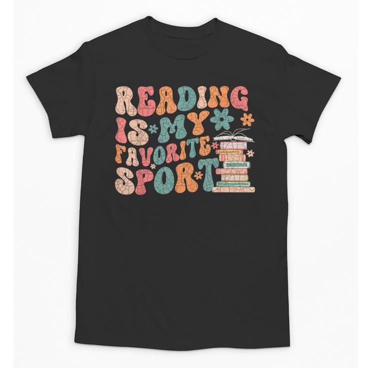 Reading Is My Favorite Sport Retro Groovy Book Lovers Unisex T-Shirt
