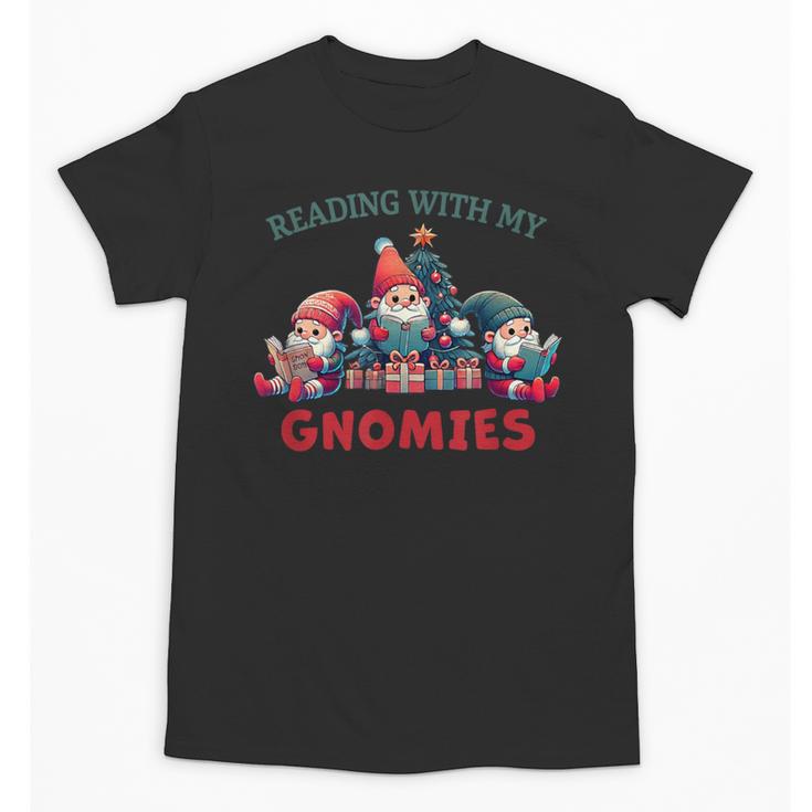 Reading With My Gnomies Reading Book Christmas Unisex T-Shirt