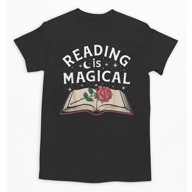 Reading Is Magical Book Lover Bookworm Librarian Library Day Unisex T-Shirt