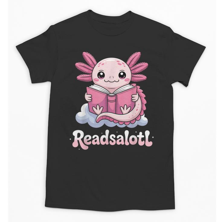 Readsalotl Axolotl Reading Cute Book Lover Bookworm Unisex T-Shirt