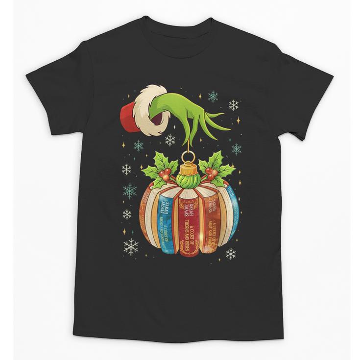 Retro Christmas Ornament Book Christmas Teacher Librarian Unisex T-Shirt