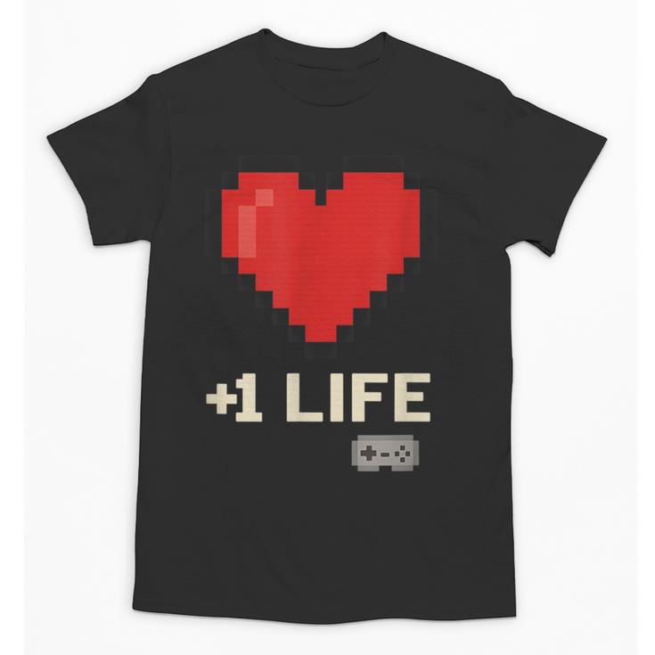 Retro Gamer 1 Life Pixel Heart – 8-Bit Gaming Nostalgia Unisex T-Shirt