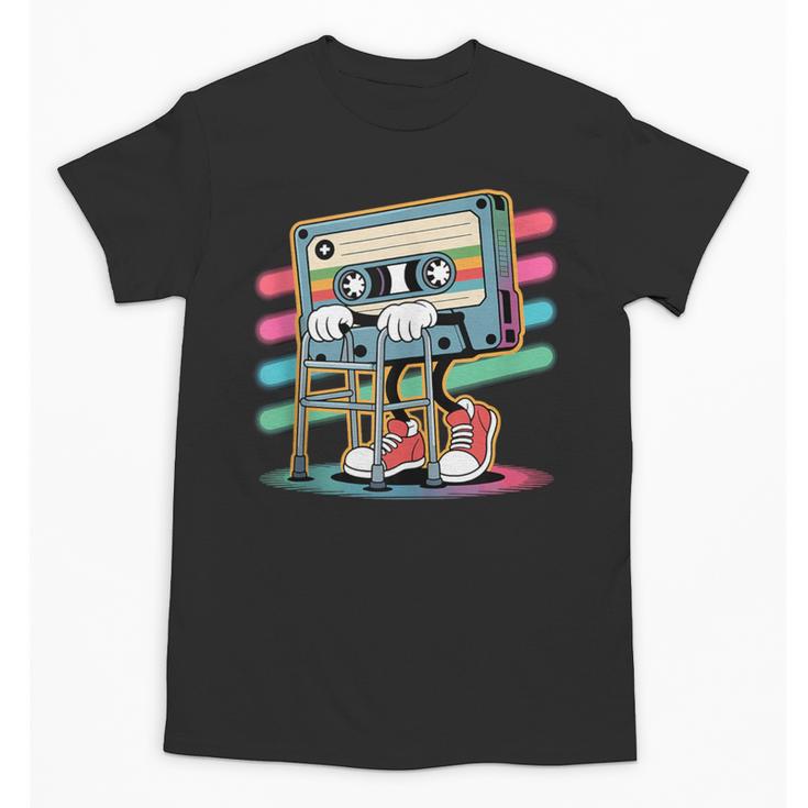 Retro Old Cassette Tape Cartoon With Walker Nostalgia Unisex T-Shirt