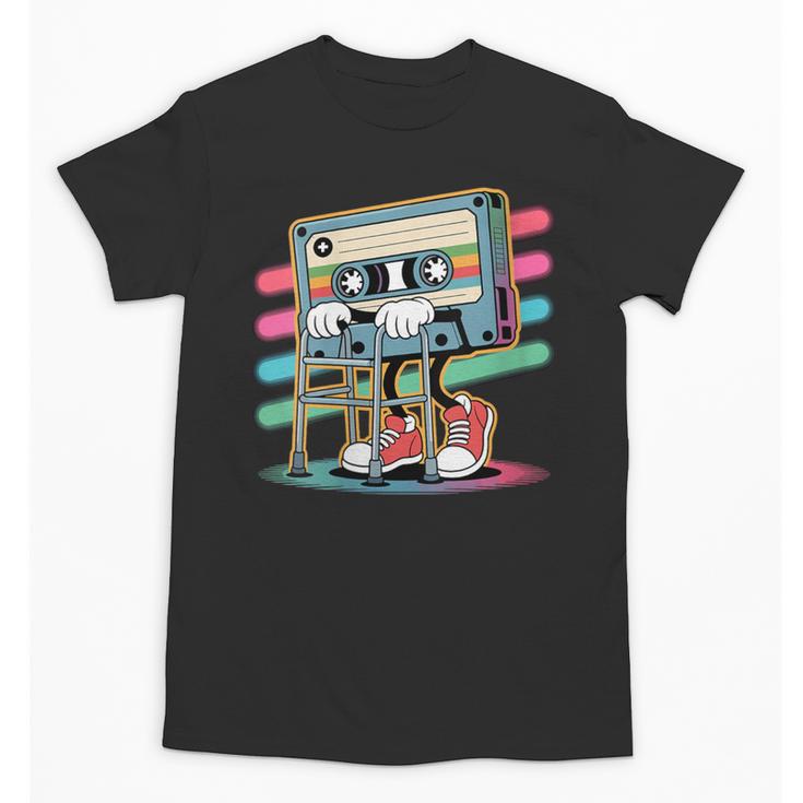 Retro Old Cassette Tape Cartoon With Walker Nostalgia Unisex T-Shirt