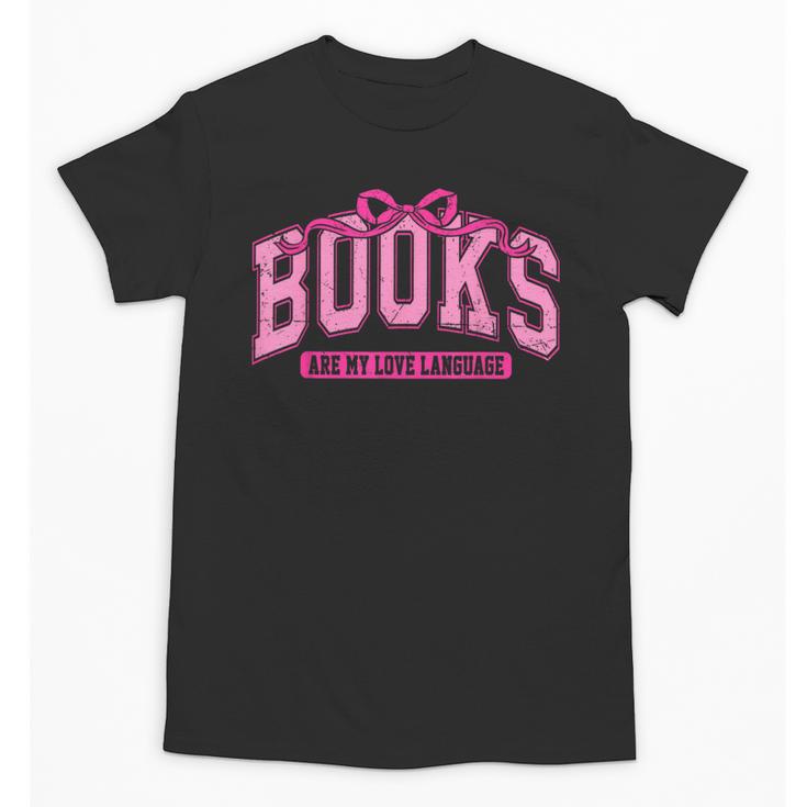 Retro Pink Coquette Bow Valentine Book Lover Varsity Unisex T-Shirt