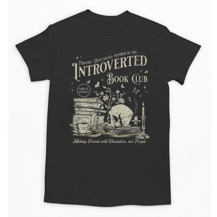 Retro Proud Anti Social Member Of Introverted Book Club Unisex T-Shirt
