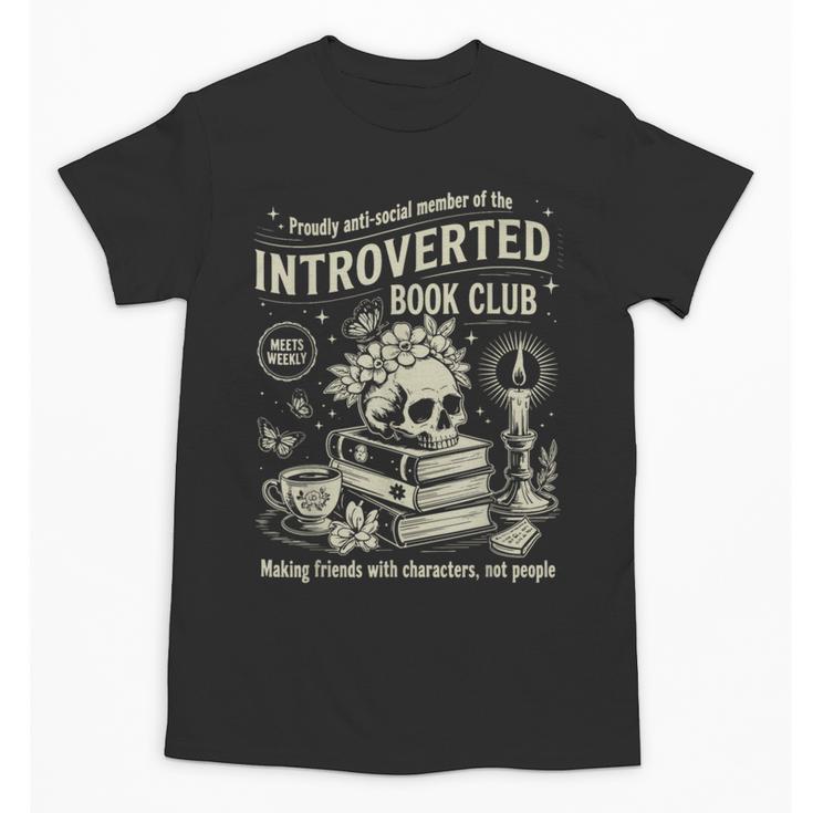 Retro Proud Anti Social Member Of Introverted Book Club Unisex T-Shirt