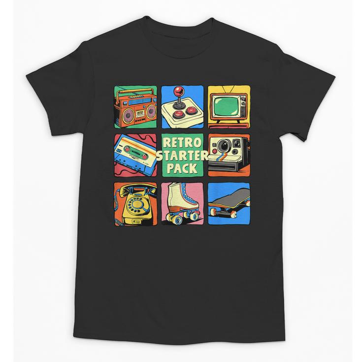 Retro Starter Pack 80s 90s Vintage Nostalgia Cassette Tape Unisex T-Shirt