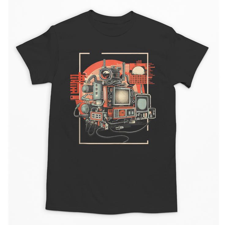 Retro Tech Stack 80s 90s Nostalgia Analog TV Cameras Unisex T-Shirt
