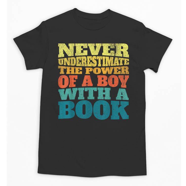 Retro Never Underestimate The Power Of a Boy With a Book Unisex T-Shirt