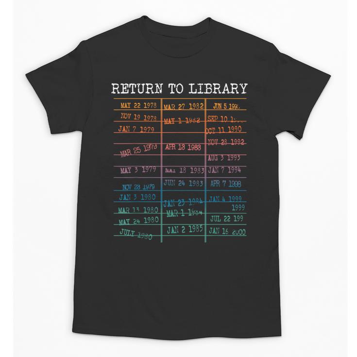 Return To Library Card Book Due Date Bookish Reading Unisex T-Shirt