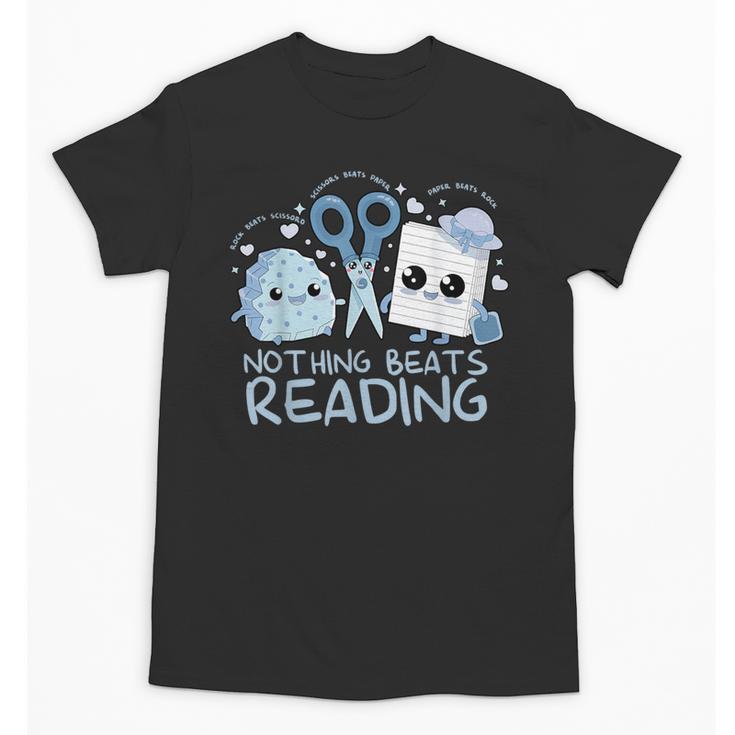 Rock Paper Scissors Nothing Beats Reading Book Lover Unisex T-Shirt